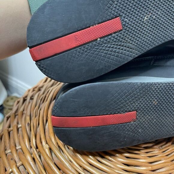 Prada Shoes‎ Black Metal Sneakers Suede Leather Rare Women's Shoes Size 7 Us 37 - Picture 9 of 10